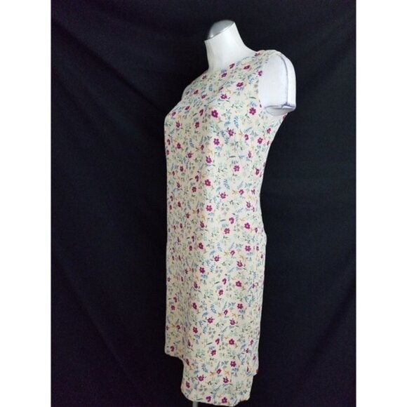 3/$25 Maggy London 4 Tan Floral Dress Sleeveless - Picture 4 of 6